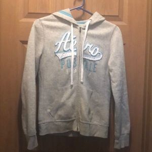 Aeropostale light grey zipped hoodie